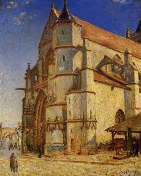 阿爾弗萊德 西斯萊 The Church at Moret in the Morning Sun